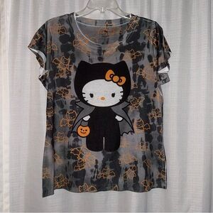 Hello Kitty Bat Costume Tee - Black and Orange